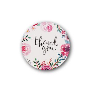 Samolepka Thanks you s kytičkami 3