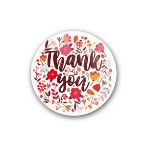 Samolepka Thanks you s kytičkami
