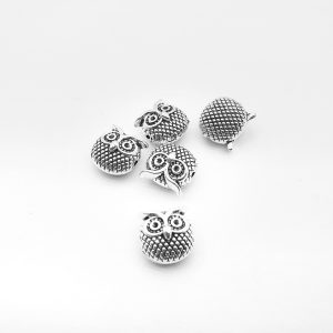 Kovový ozdobný korálek sovičky